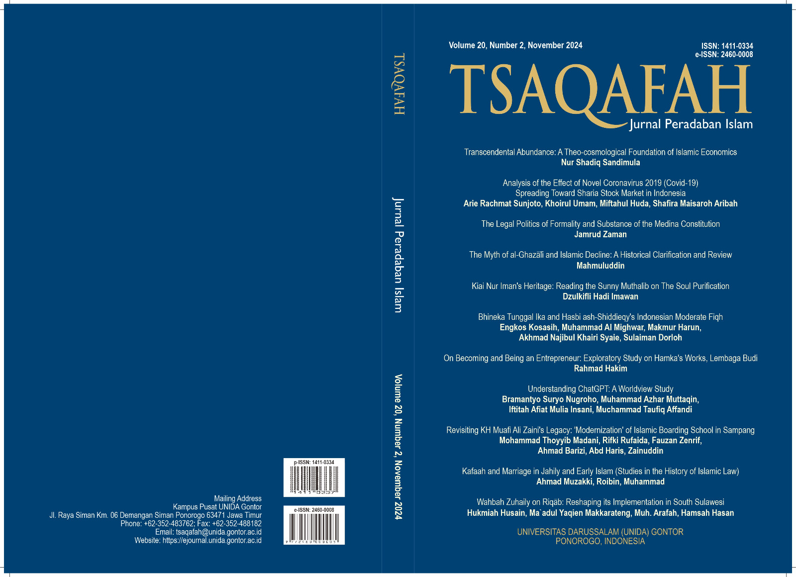 					View Vol. 20 No. 2 (2024): Tsaqafah Jurnal Peradaban Islam
				